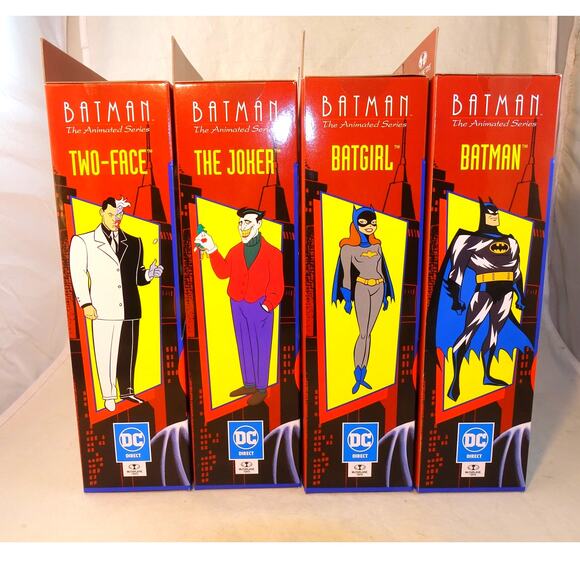 McFarlane Toys Batman The Animated Series MAXIE ZEUS BAF Wave Complete Set 4 NIB - Picture 1 of 15